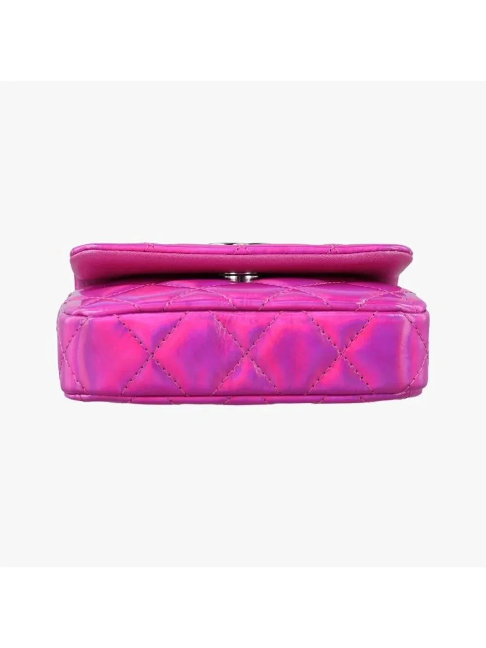 Chanel Quilted CC Logo Years Rose Red Patent